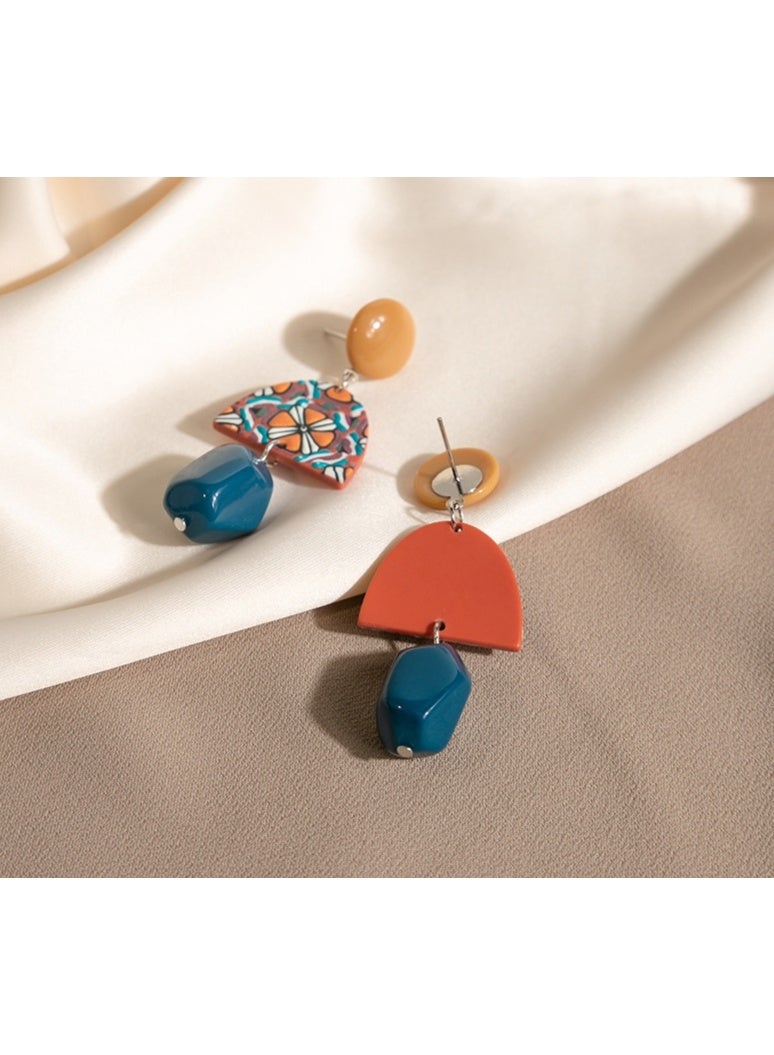 لاتين زوج واحد من الأقراط النسائية، أقراط طويلة من الأكريليك بتصميم هندسي غير منتظم على الطراز الباروكي، هدية مثالية للنساء والفتيات - Image 4